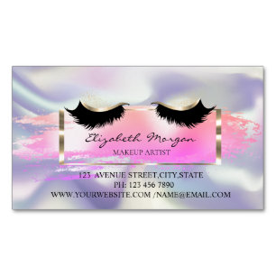 Moderne Pinselstrich, Holografische Faux Wimpern Magnetische Visitenkarte
