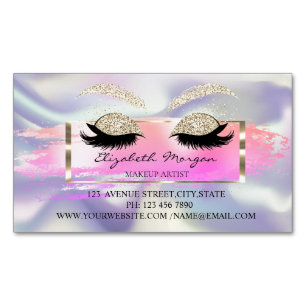 Moderne Pinselstrich, Holografische Glitter Wimper Magnetische Visitenkarte