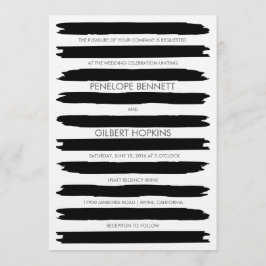 Moderne Pinselstriche für Hochzeitsfeiern Einladung