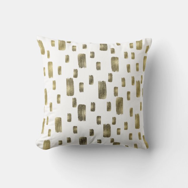 Moderne Pinselstriche Gold Kupferbronze Sparkasse Kissen (Vorderseite)