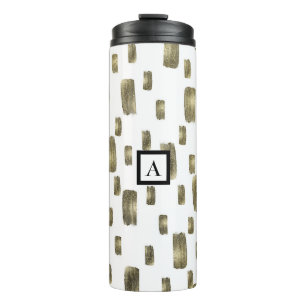 Moderne Pinselstriche Gold Kupferbronze Sparkasse Thermosbecher