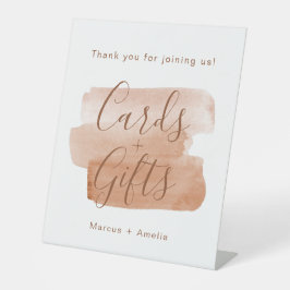 Moderne Pinselstriche Minimalistische Hochzeitsges Sockelschild