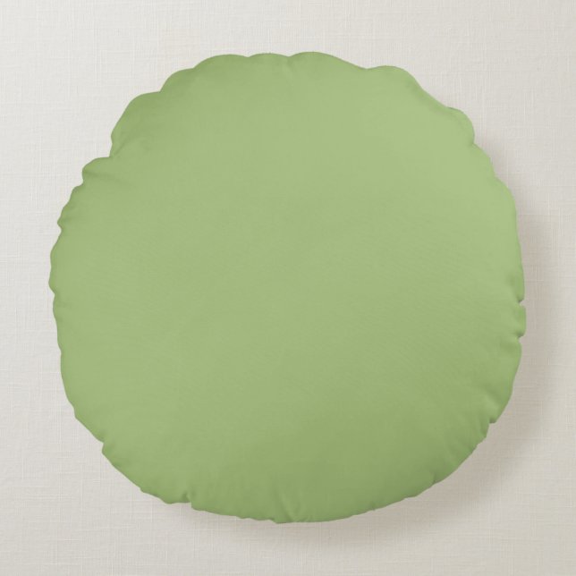 Moderne Pistachio Green Schlicht Solid Color Rundes Kissen (Vorderseite)