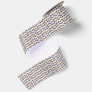 Moderne Pixel-Auto-Geburtstagsmuster nahtlos Satinband