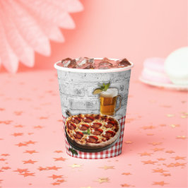 Moderne Pizza + Beer Bricks Baby Dusche Pappbecher