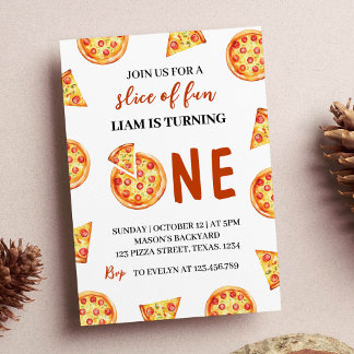 Moderne Pizza Einladung zum Geburtstag