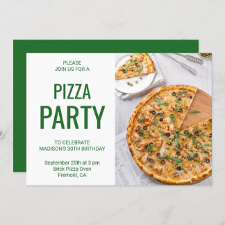 Moderne Pizza-Geburtstags-Party Einladung