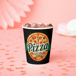 Moderne Pizza Party Babydusche Pappbecher