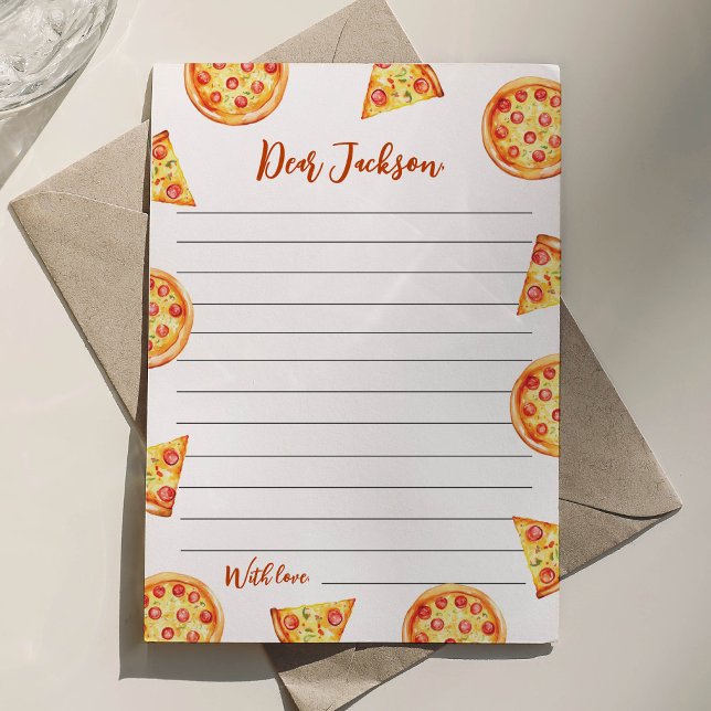 Moderne Pizza Time Capsule Note Card Dankeskarte (Von Creator hochgeladen)