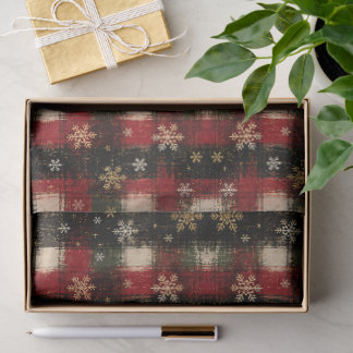 Moderne Plaid-Schneemuster mit distressed-Effekt Seidenpapier