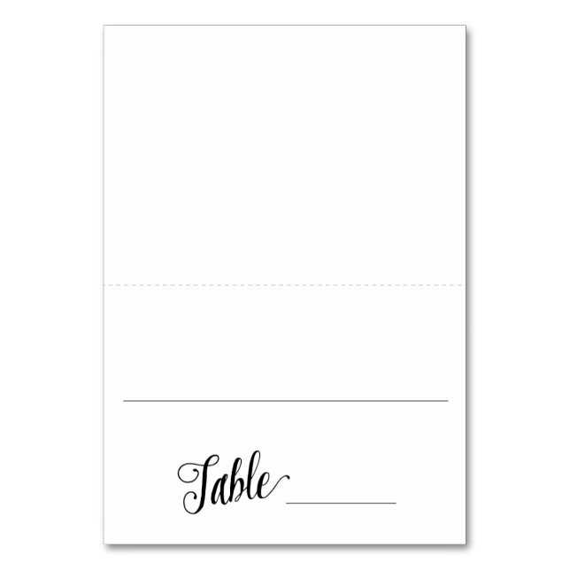 Moderne Platzkarte / Escort Card Hochzeit Tischnummer (Vorderseite)