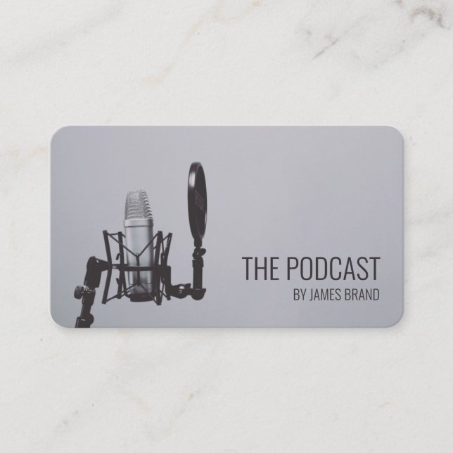 Moderne Podcast Voice Actor Business Card Visitenkarte (Vorderseite)