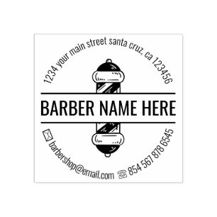 Moderne Pole Logo Friseursalon Gummistempel