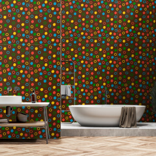 Moderne Polka-Dot-braune Schale und Stock Tapete