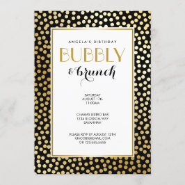 Moderne Polka Dot Pattern Schwarz und Gold Einladung