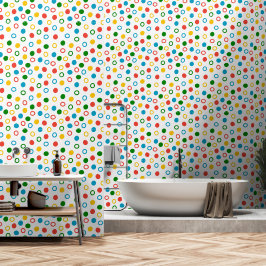 Moderne Polka Dot White Peel und Stock Tapete