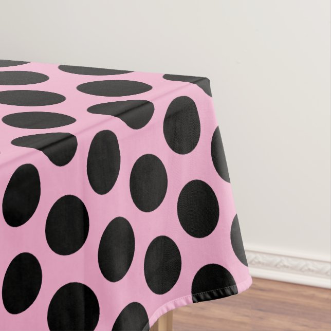 Moderne Polka Dots | Elegant, schwarz und rosa Tischdecke (Beispiel)