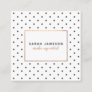 Moderne Polka Dots Make-up Mode Schönheit Quadratische Visitenkarte