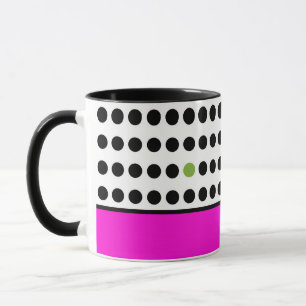Moderne Polka Dots und rosa Farbblock Tasse