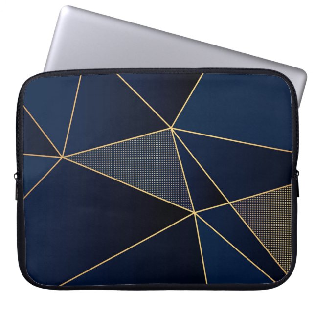 Moderne polygonale Formen der Marine Laptopschutzhülle (Vorderseite)