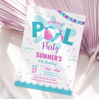 Moderne Pool-Party Einladung, Sommermädchen Geburt