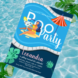 Moderne Poolparty-Brautabschiedseinladung für Erwa Einladung