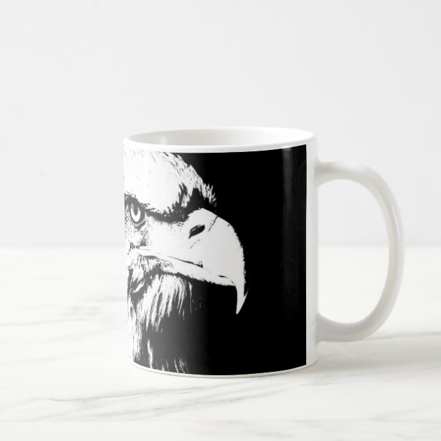 Moderne Pop Art Eagle Kopfvorlage Ihren Text hinzu Kaffeetasse (Rechts)