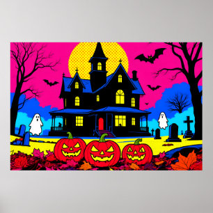 Moderne Pop-Art-Halloween-Friedhof Poster