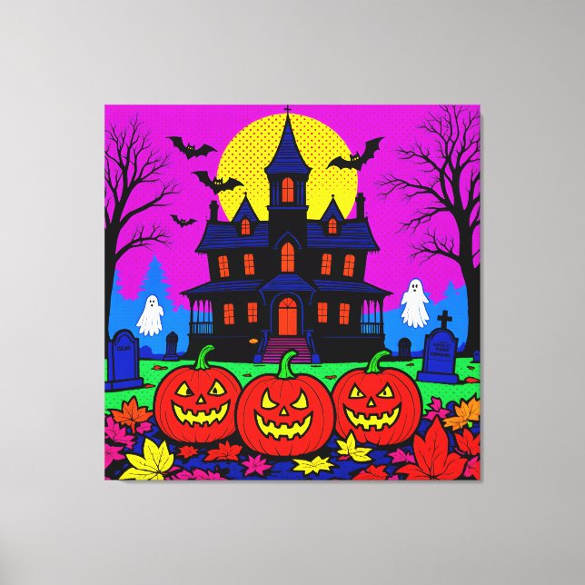 Moderne Pop-Art-Halloween Leinwanddruck (Vorderseite)