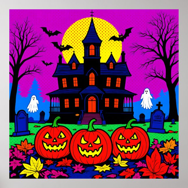 Moderne Pop-Art-Halloween Poster (Vorne)
