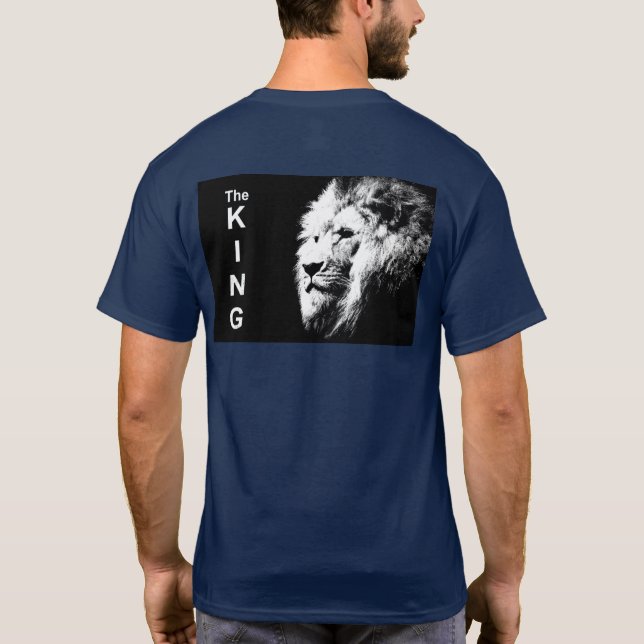 Moderne Pop Art Lion Kopf The King Back Print Men' T-Shirt (Rückseite)