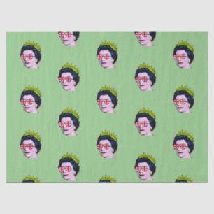 Moderne Pop Art Queen in Union Jack Brillen Gewebe Seidenpapier