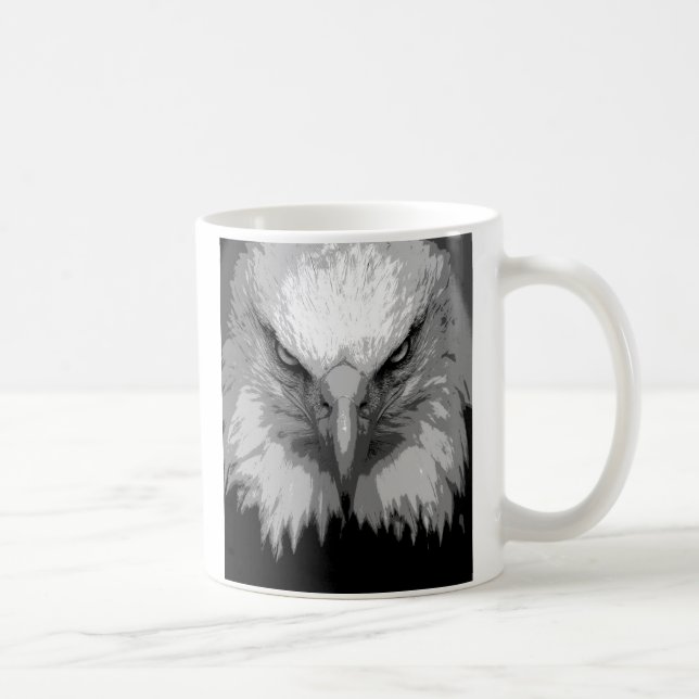 Moderne Pop Art Template Animals Eagle Head Kaffeetasse (Rechts)