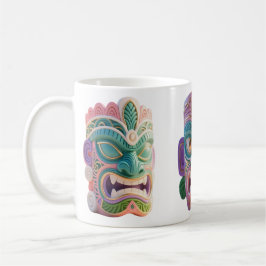 Moderne Pop-Art-Tiki-Kopfmaske Kaffeetasse
