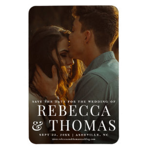 Moderne Portrait Foto Hochzeit speichern das Datum Magnet