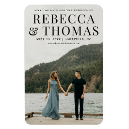 Moderne Portrait Foto Hochzeit speichern das Datum Magnet