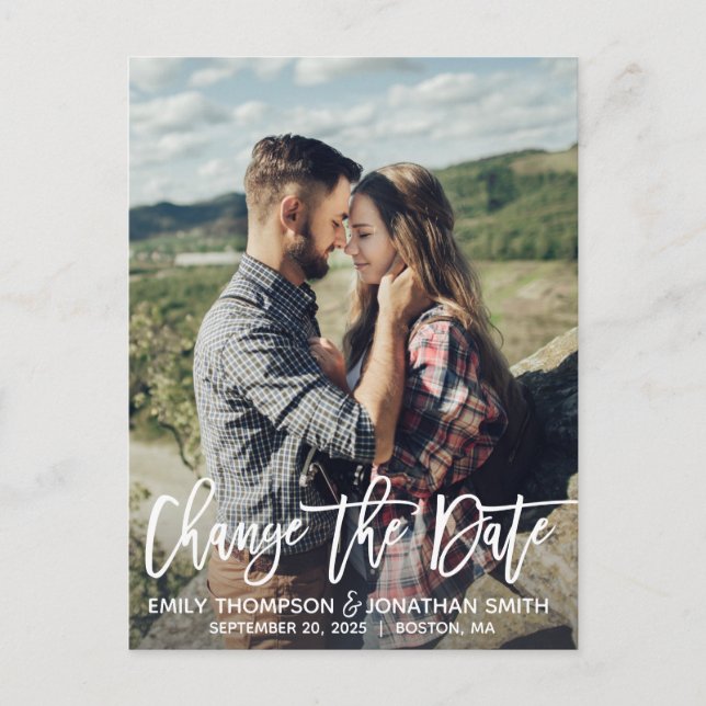 Moderne Porträtbilder verändern das Datum der Post Postkarte (Vorderseite)