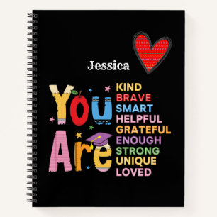 Moderne positive Affirmation Typografy Notizbuch