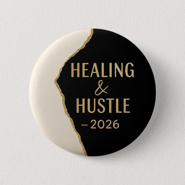 Moderne Positivitäts-Hustle und Heilung 2026 Button (Vorderseite)