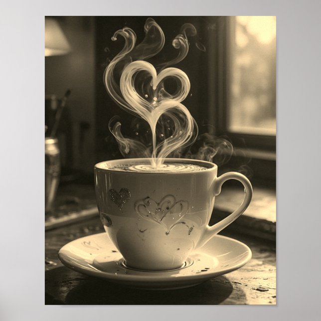 Moderne Poster Art drucken Kaffee (Vorne)