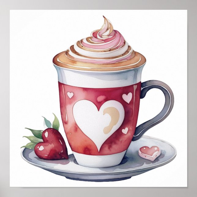 Moderne Poster Art drucken Kaffee (Vorne)