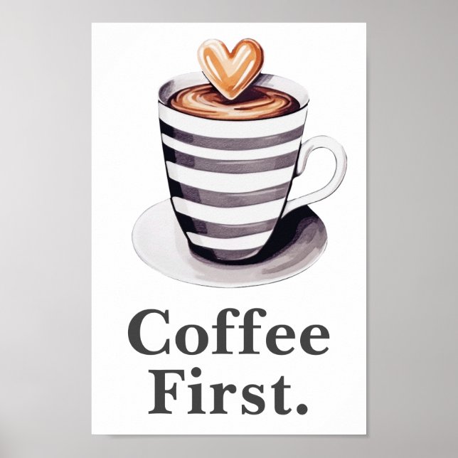 Moderne Poster Art drucken Kaffee (Vorne)