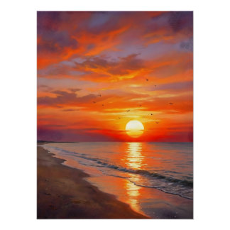 Moderne Poster Natur Sonnenuntergang Wandkunst Woh