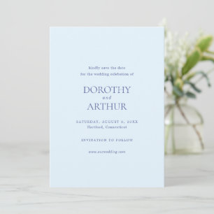 Moderne Powder Blue Elegante Hochzeit Save The Date