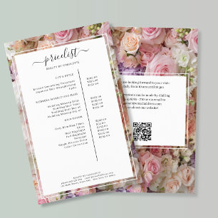 Moderne Preisliste für Floralsalon mit QR-Code Fly Flyer