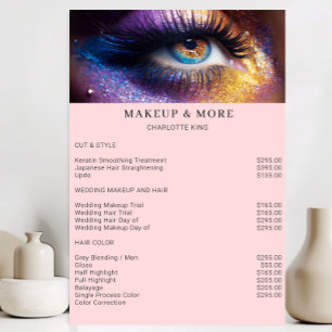Moderne Preisliste für Make-up-Foto-Salon Poster