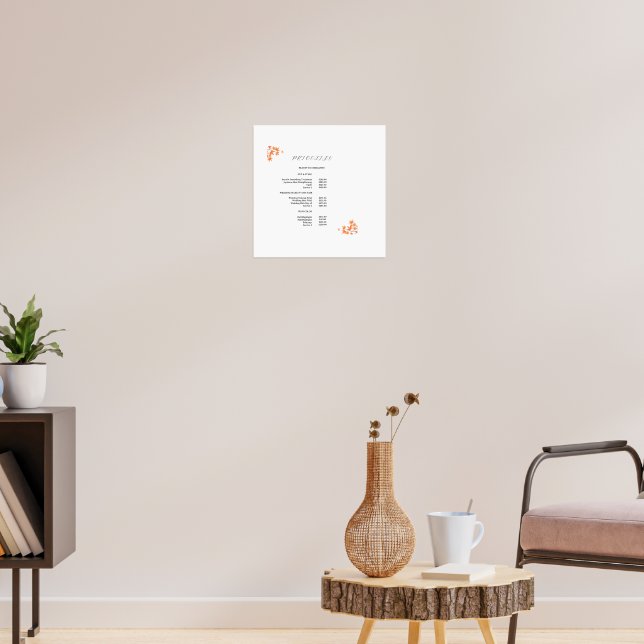 Moderne Preisliste Poster (Wohnzimmer 3)