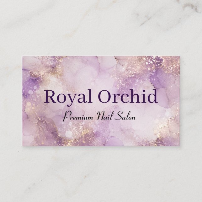 Moderne Premium-Nagelstudio-Soft-Purple-Ästhetik Visitenkarte (Vorderseite)