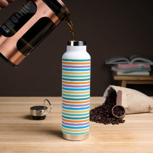 Moderne preppy-farbige Streifen Trinkflasche