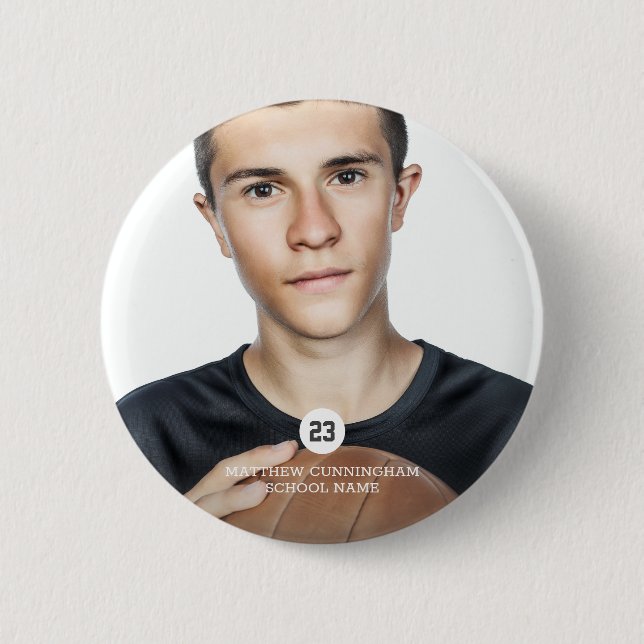 Moderne Preppy-Gedenkteam-Spieler Button (Vorderseite)